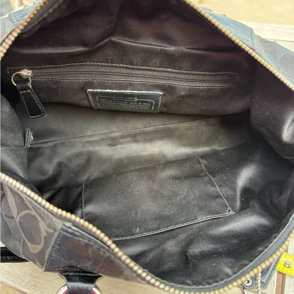 2000s Vintage Coach Ashley Signature Satchel black monogram c print purse - Picture 5 of 7